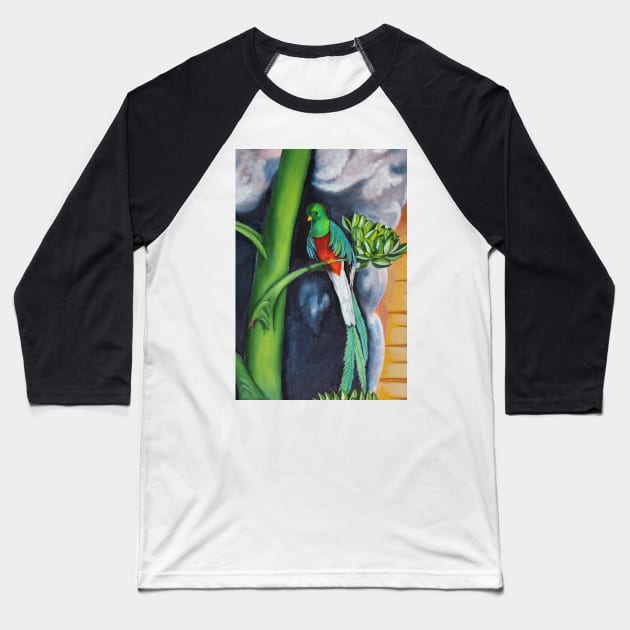 Mexican Quetzal Baseball T-Shirt by jleopold